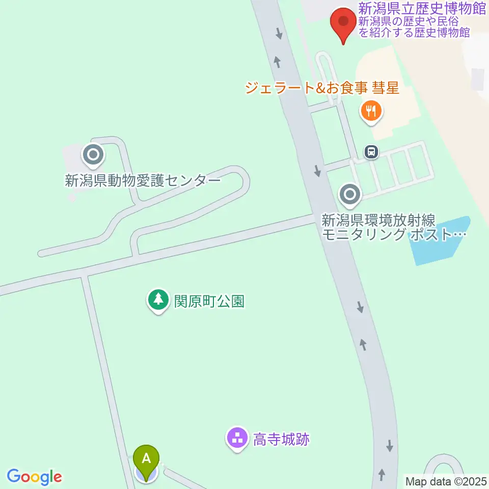新潟県立歴史博物館周辺の駐車場・コインパーキング一覧地図