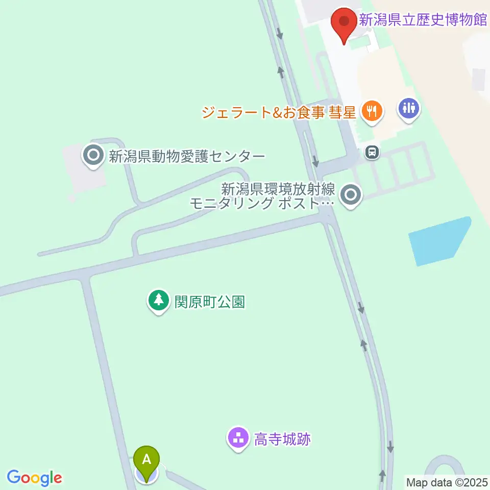 新潟県立歴史博物館周辺の駐車場・コインパーキング一覧地図