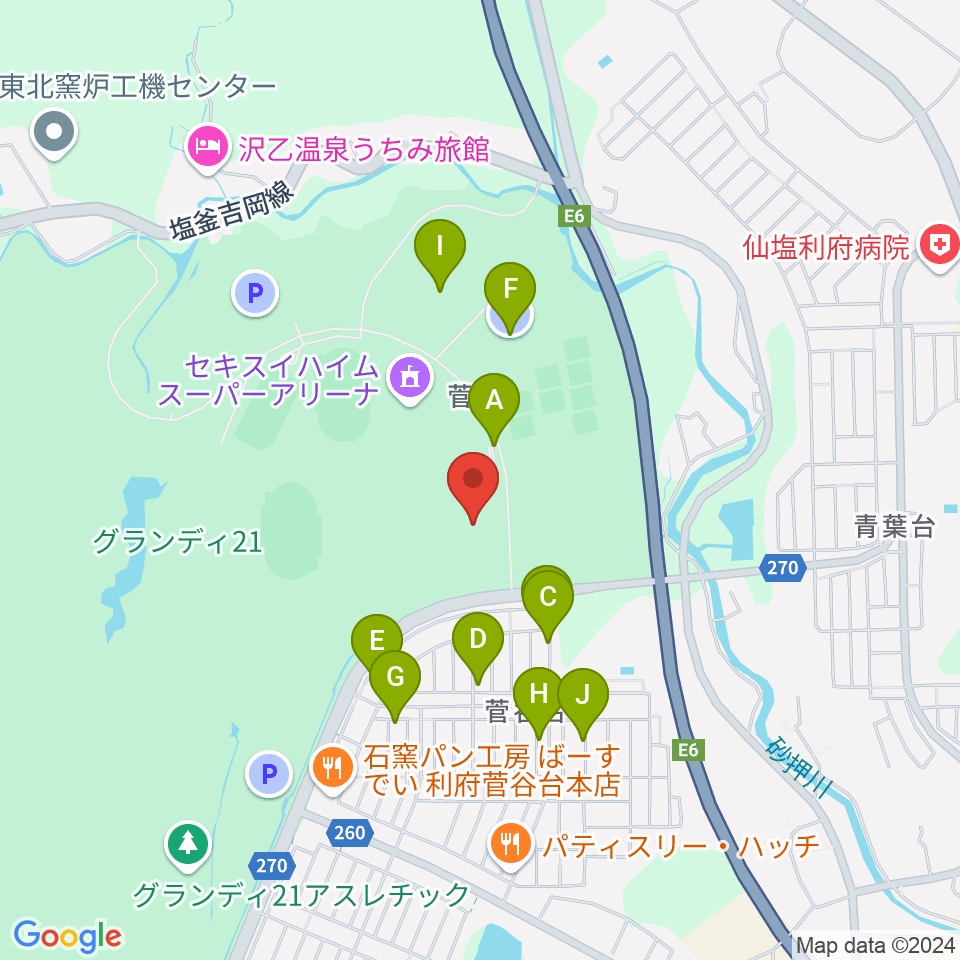 セントラルスポーツ宮城G21プール周辺の駐車場・コインパーキング一覧地図