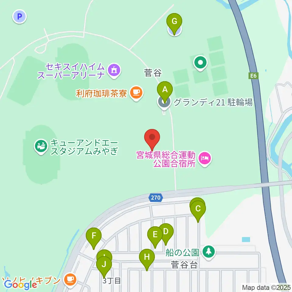 セントラルスポーツ宮城G21プール周辺の駐車場・コインパーキング一覧地図