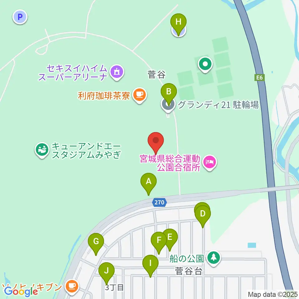 セントラルスポーツ宮城G21プール周辺の駐車場・コインパーキング一覧地図