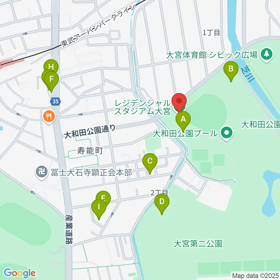 レジデンシャルスタジアム大宮周辺の駐車場・コインパーキング一覧地図