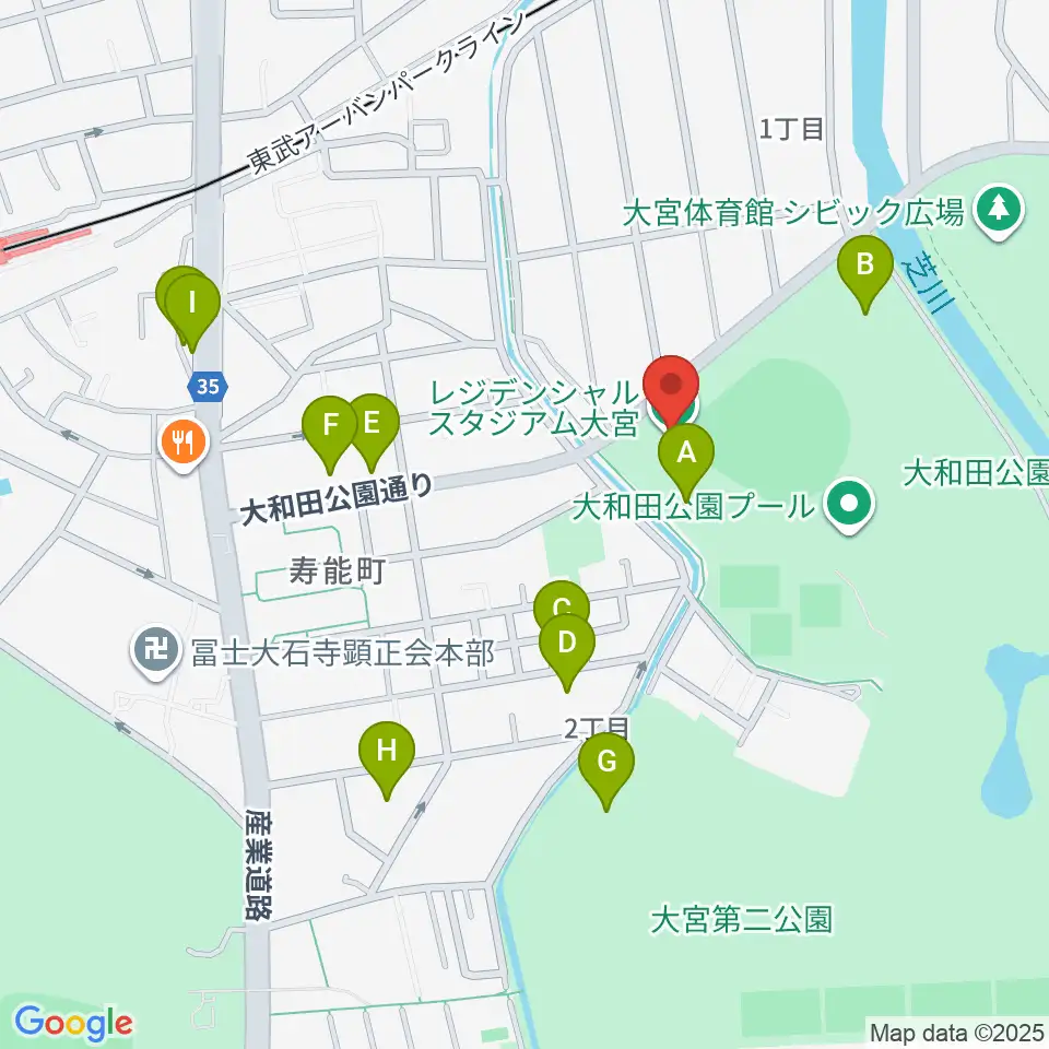 レジデンシャルスタジアム大宮周辺の駐車場・コインパーキング一覧地図