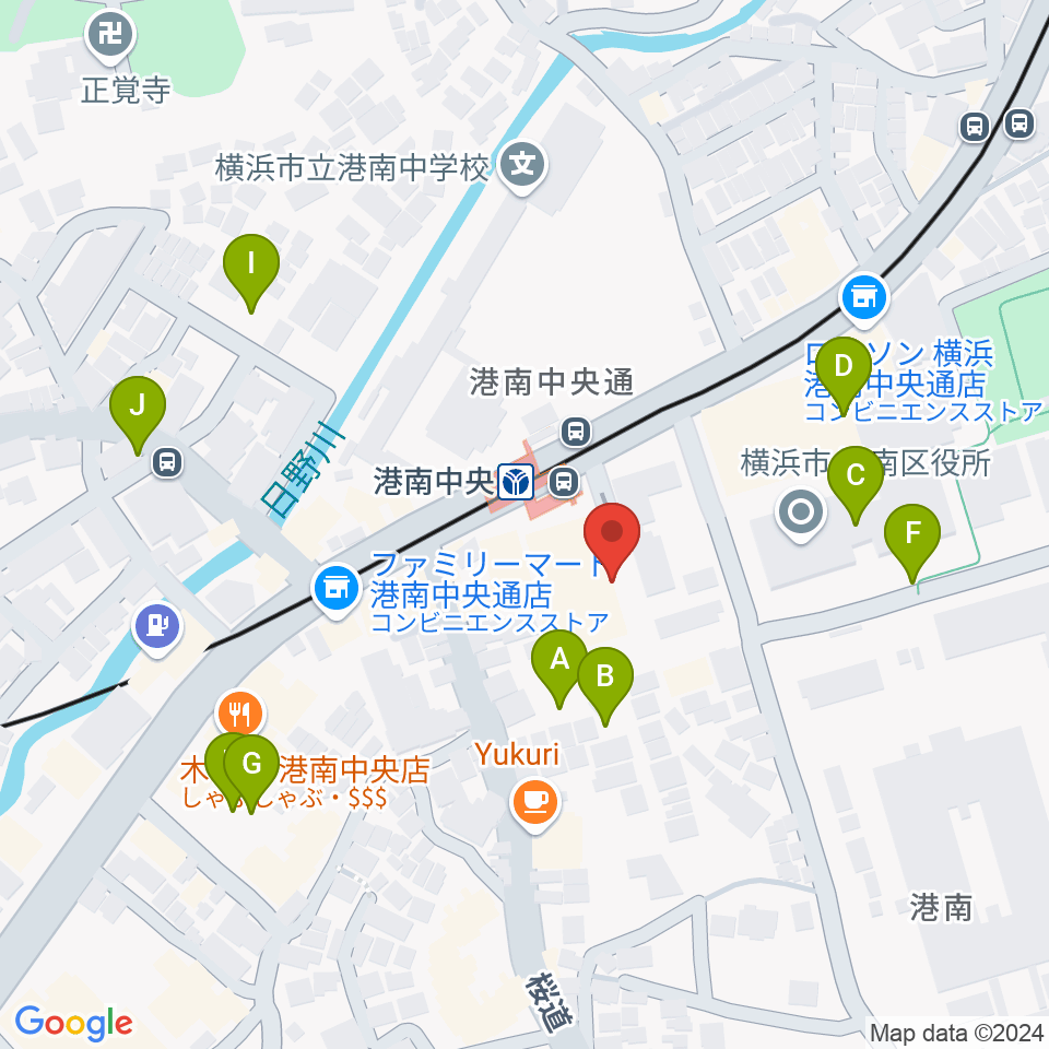 横浜市港南公会堂周辺の駐車場・コインパーキング一覧地図