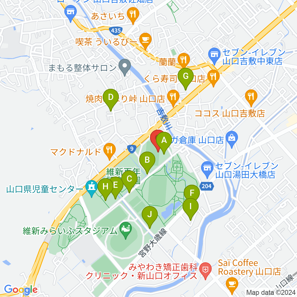 維新百年記念公園ラグビー・サッカー場周辺の駐車場・コインパーキング一覧地図