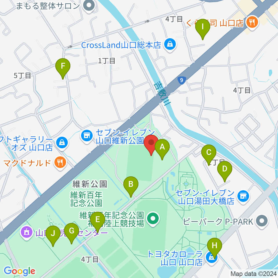 維新百年記念公園ラグビー・サッカー場周辺の駐車場・コインパーキング一覧地図