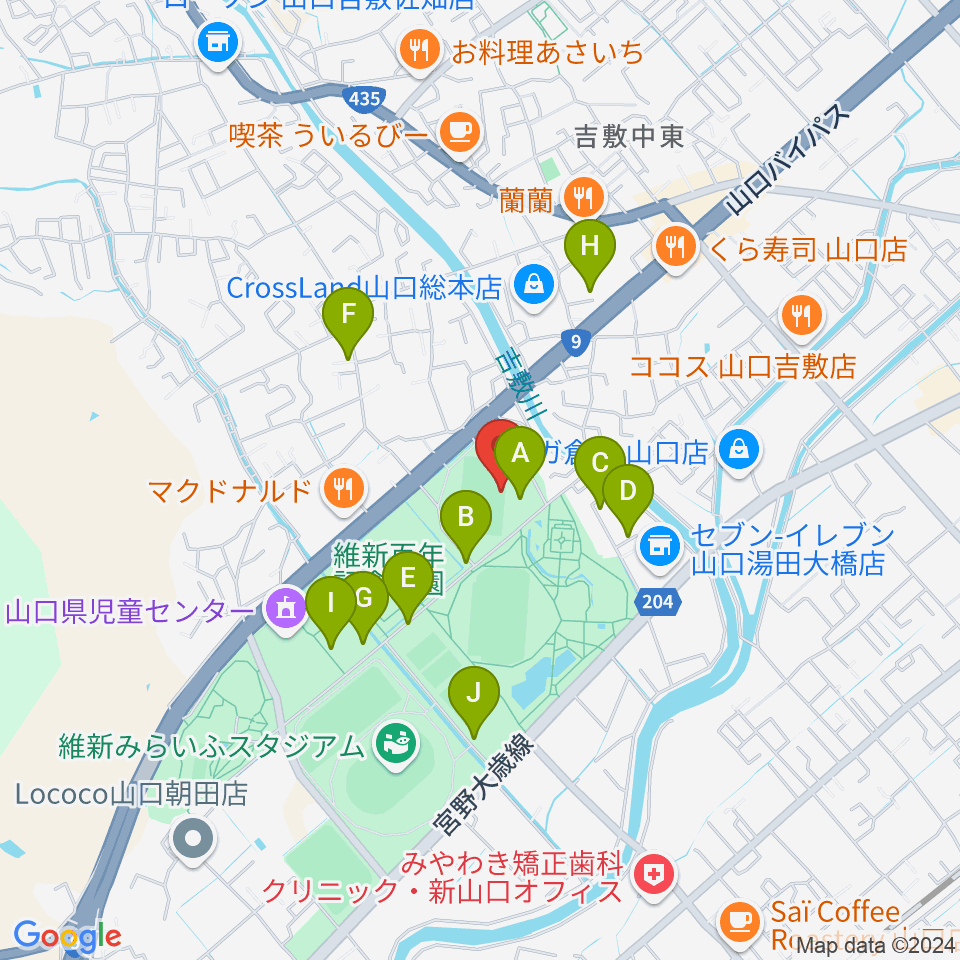 維新百年記念公園ラグビー・サッカー場周辺の駐車場・コインパーキング一覧地図