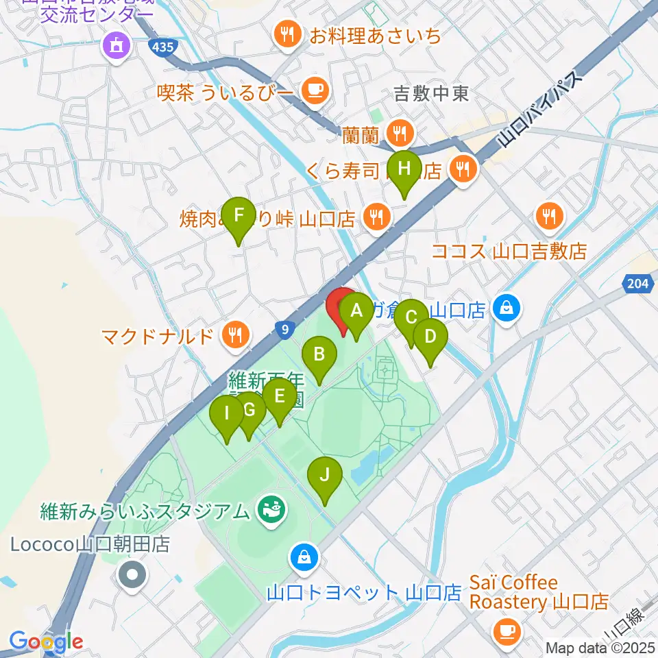 維新百年記念公園ラグビー・サッカー場周辺の駐車場・コインパーキング一覧地図