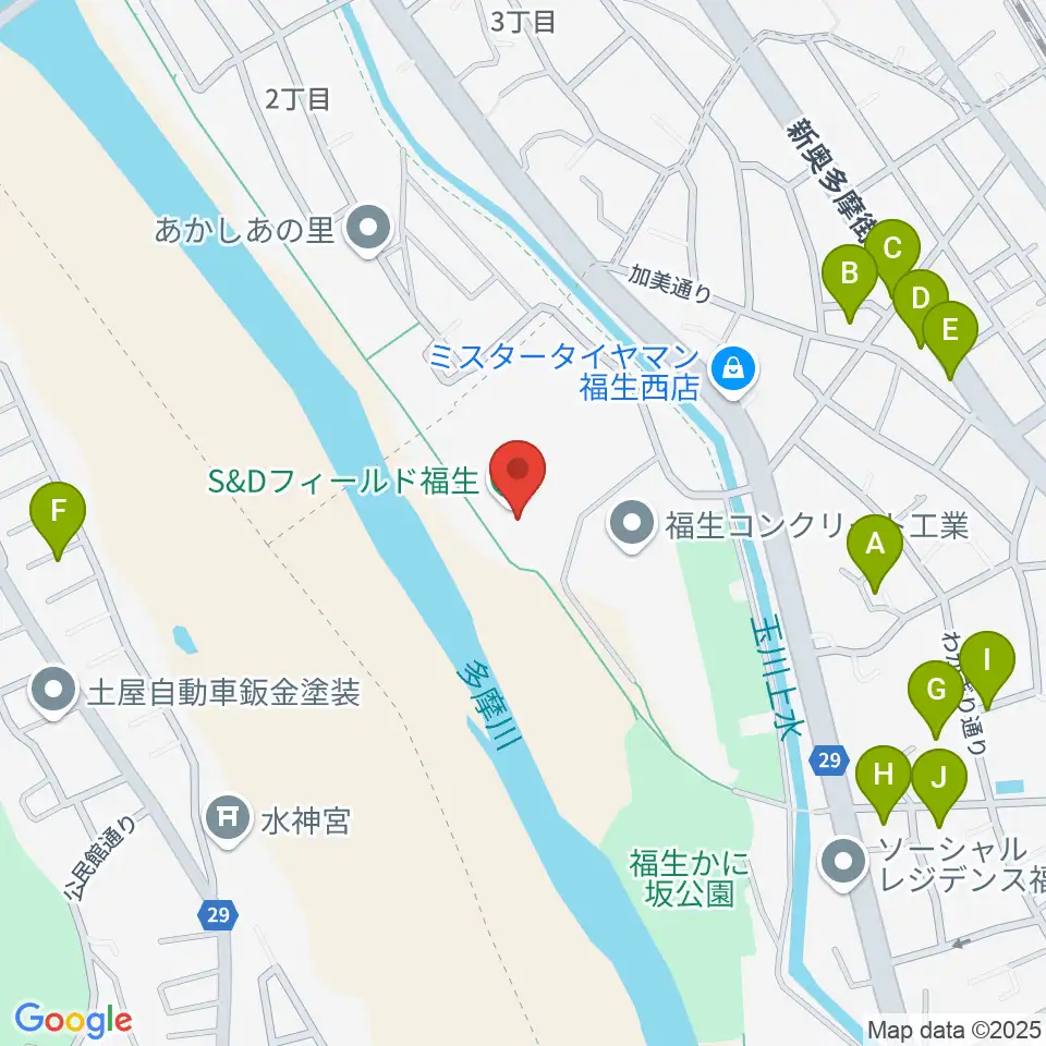 S&Dフィールド福生周辺の駐車場・コインパーキング一覧地図