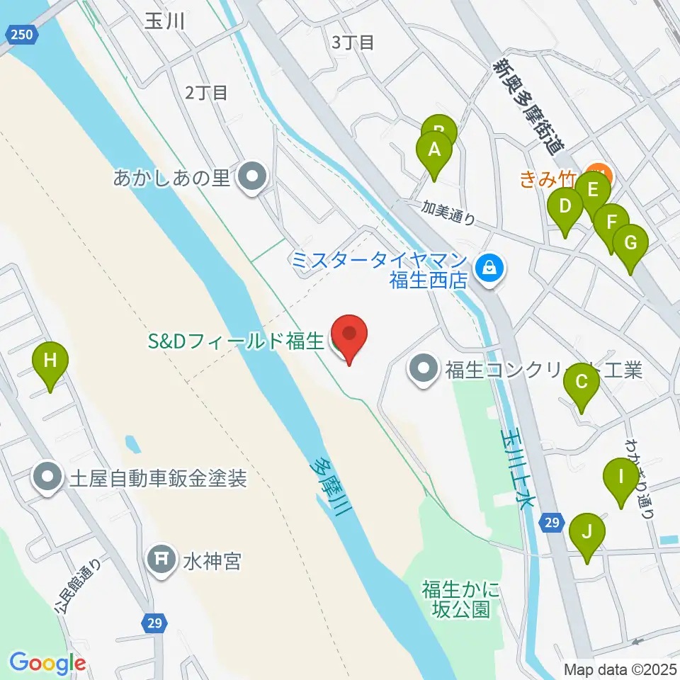 S&Dフィールド福生周辺の駐車場・コインパーキング一覧地図