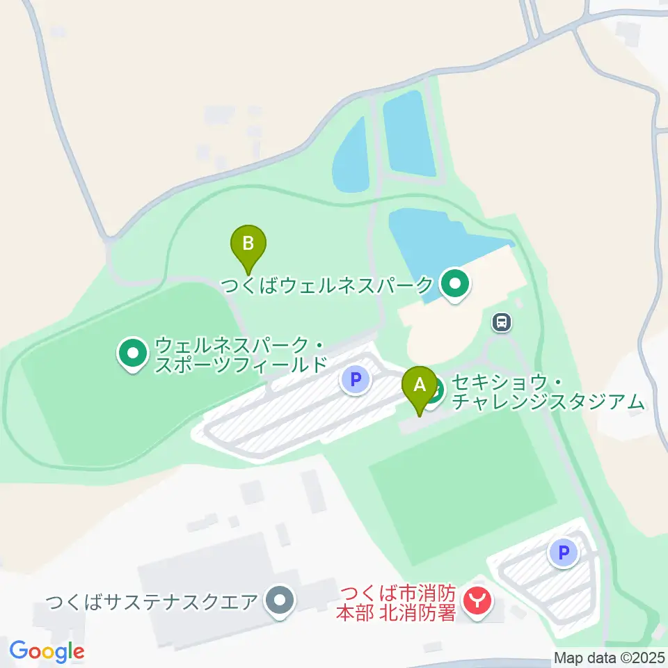 セキショウチャレンジスタジアム周辺の駐車場・コインパーキング一覧地図