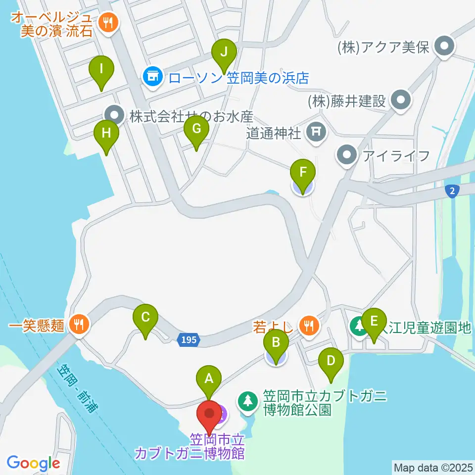 笠岡市立カブトガニ博物館周辺の駐車場・コインパーキング一覧地図