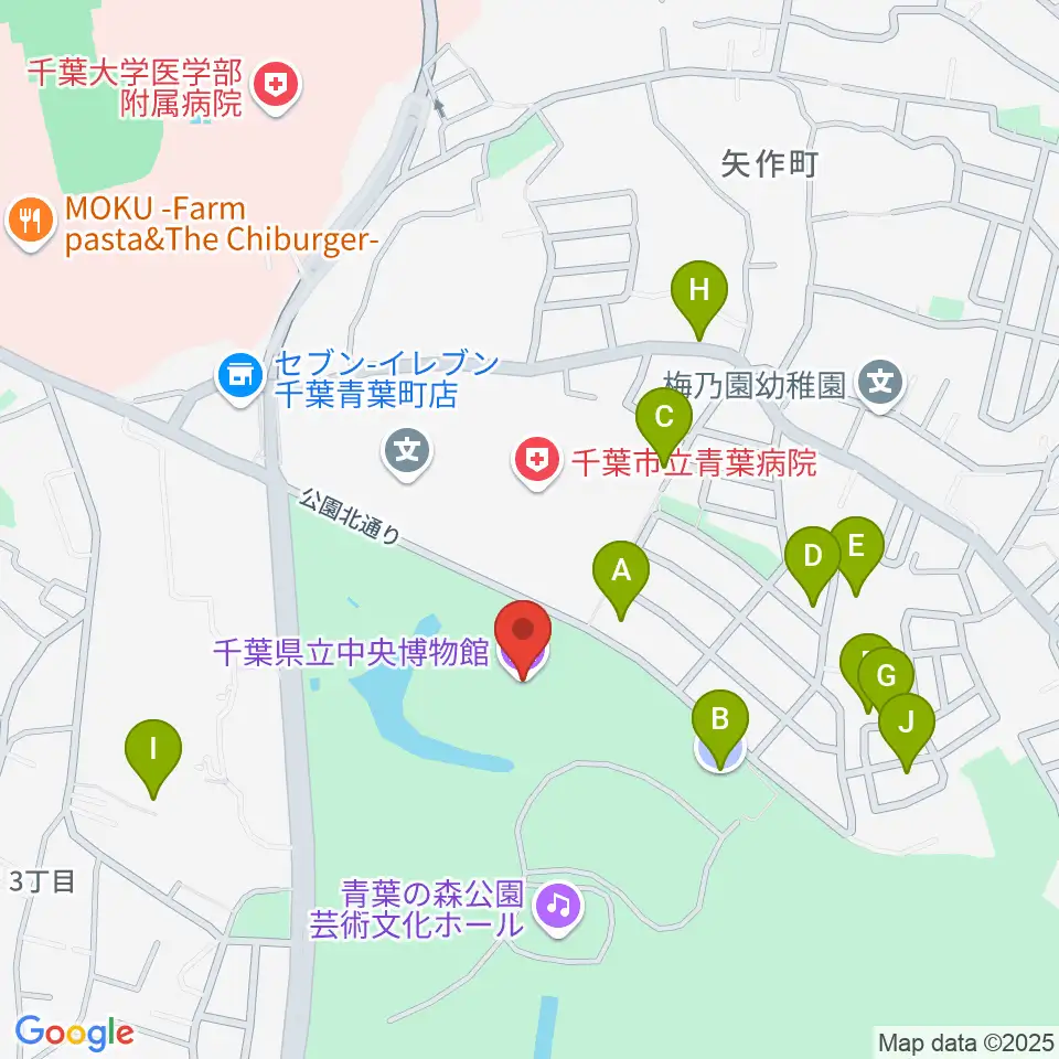 千葉県立中央博物館周辺の駐車場・コインパーキング一覧地図
