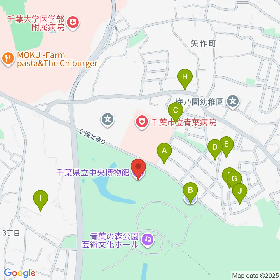 千葉県立中央博物館周辺の駐車場・コインパーキング一覧地図