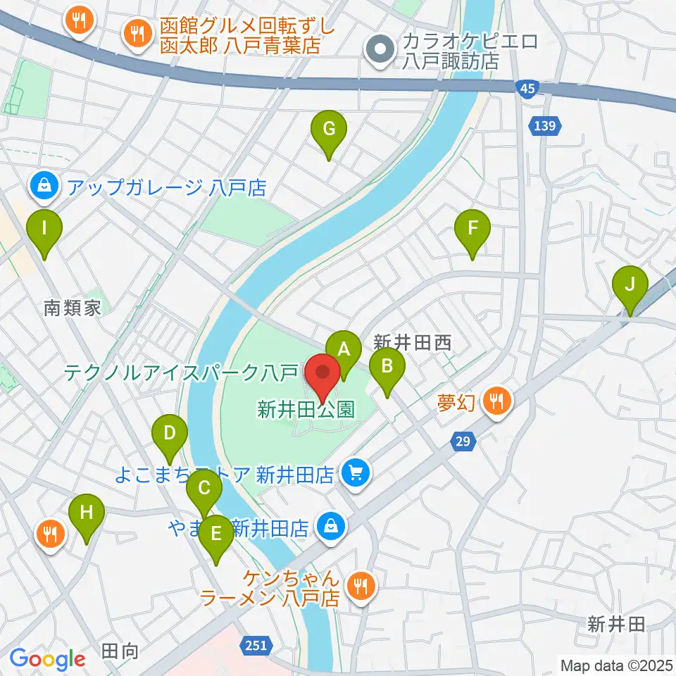 テクノルアイスパーク八戸周辺の駐車場・コインパーキング一覧地図