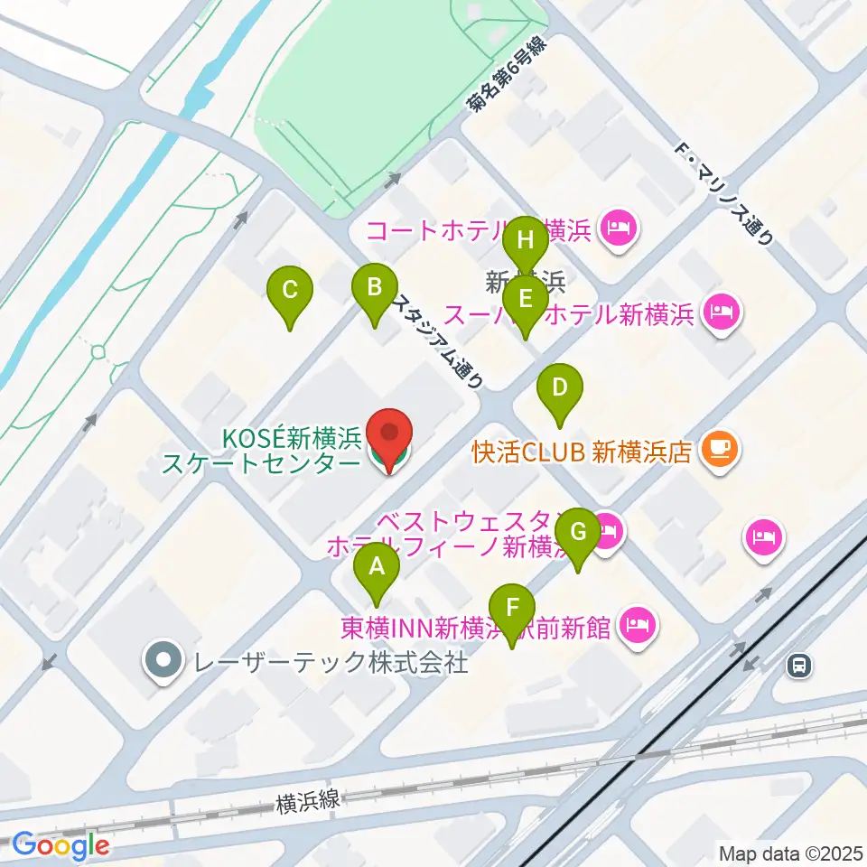 KOSÉ新横浜スケートセンター周辺の駐車場・コインパーキング一覧地図