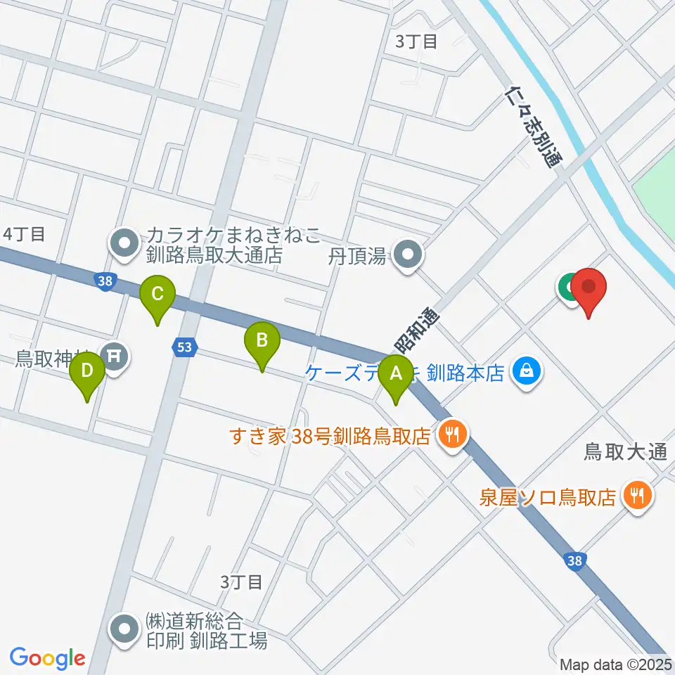 ユタカアイスアリーナくしろ周辺の駐車場・コインパーキング一覧地図