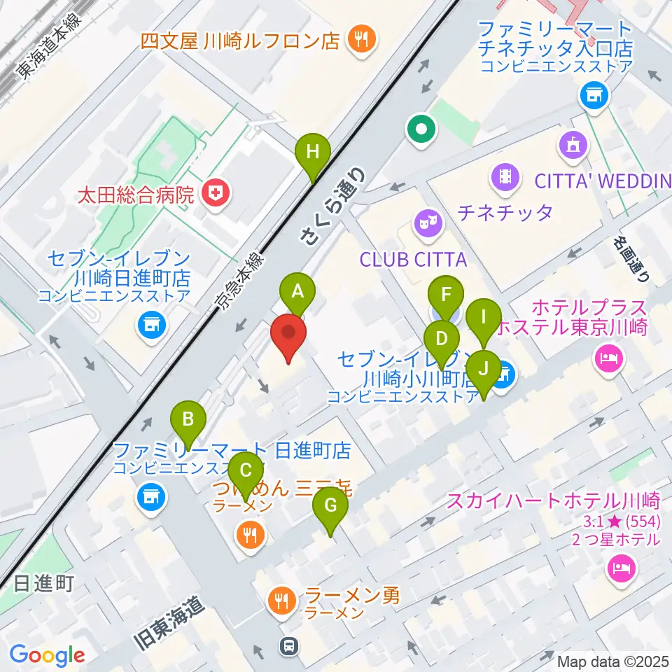 STUDIO楽 川崎店周辺の駐車場・コインパーキング一覧地図