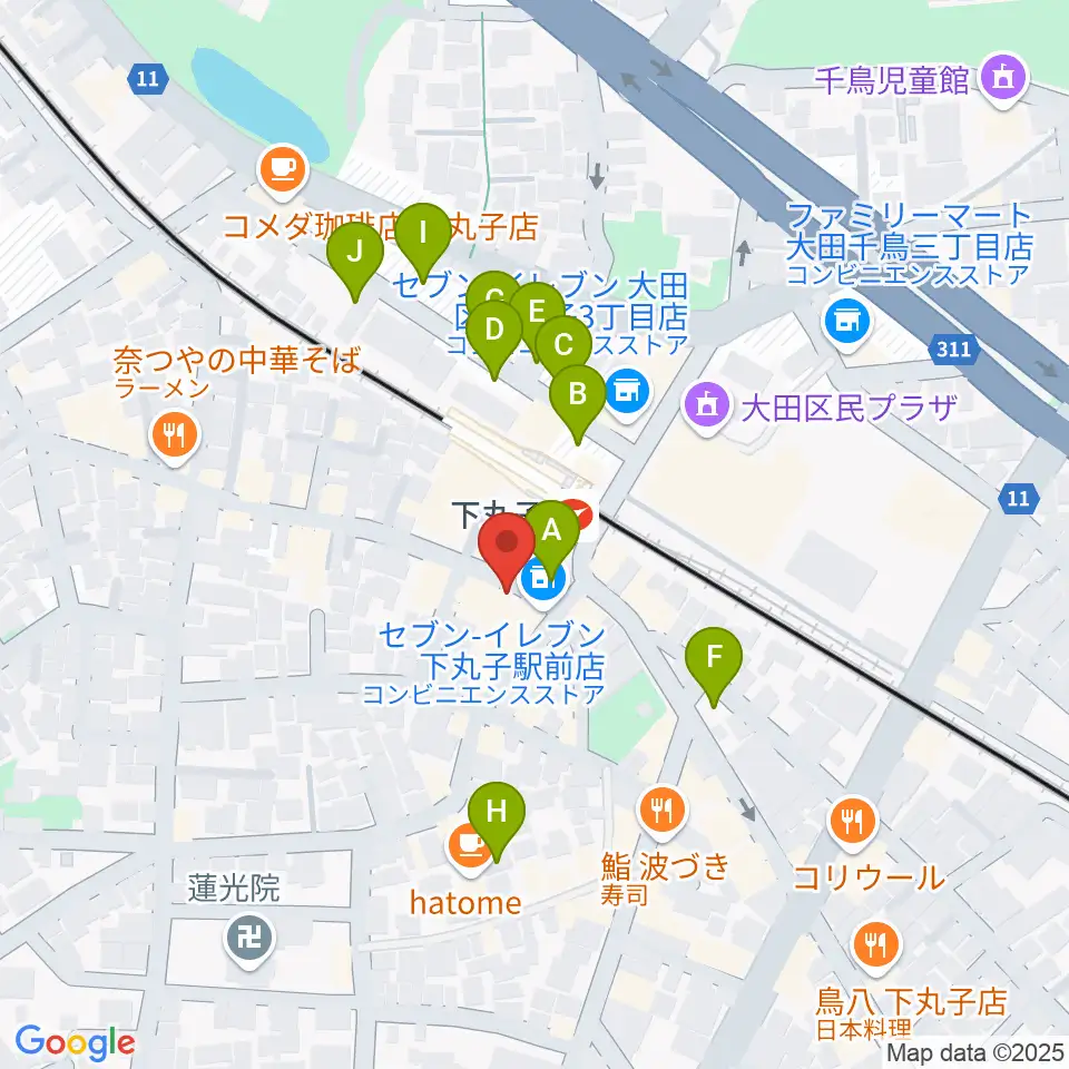 STUDIO楽 下丸子店周辺の駐車場・コインパーキング一覧地図