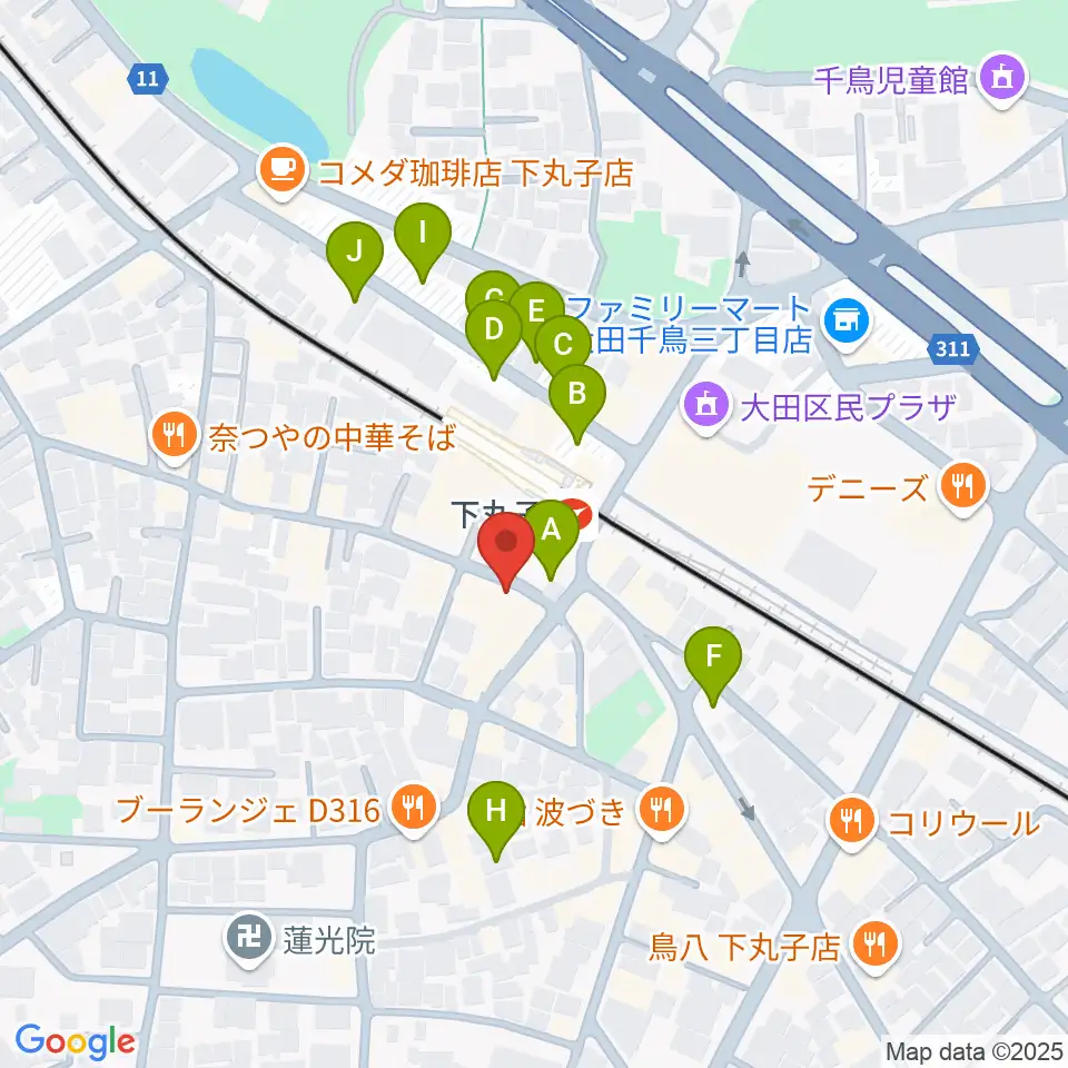STUDIO楽 下丸子店周辺の駐車場・コインパーキング一覧地図