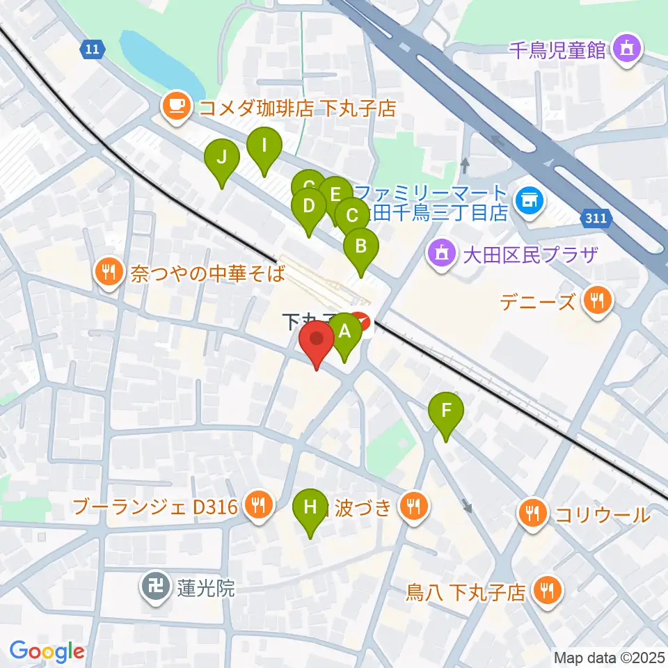 STUDIO楽 下丸子店周辺の駐車場・コインパーキング一覧地図