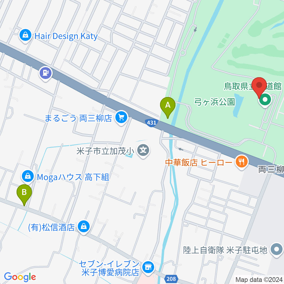 鳥取県立武道館周辺の駐車場・コインパーキング一覧地図