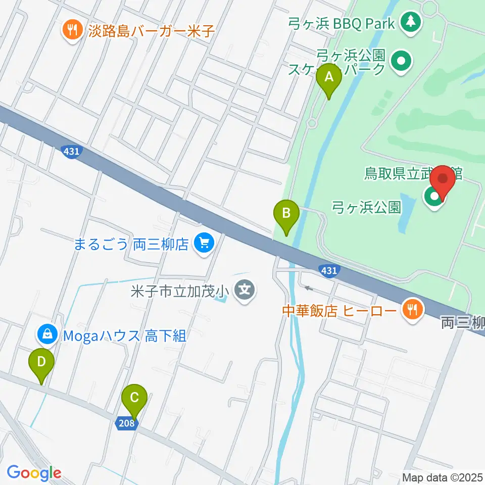 鳥取県立武道館周辺の駐車場・コインパーキング一覧地図