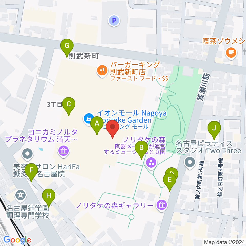 プラネタリウム満天NAGOYA周辺の駐車場・コインパーキング一覧地図