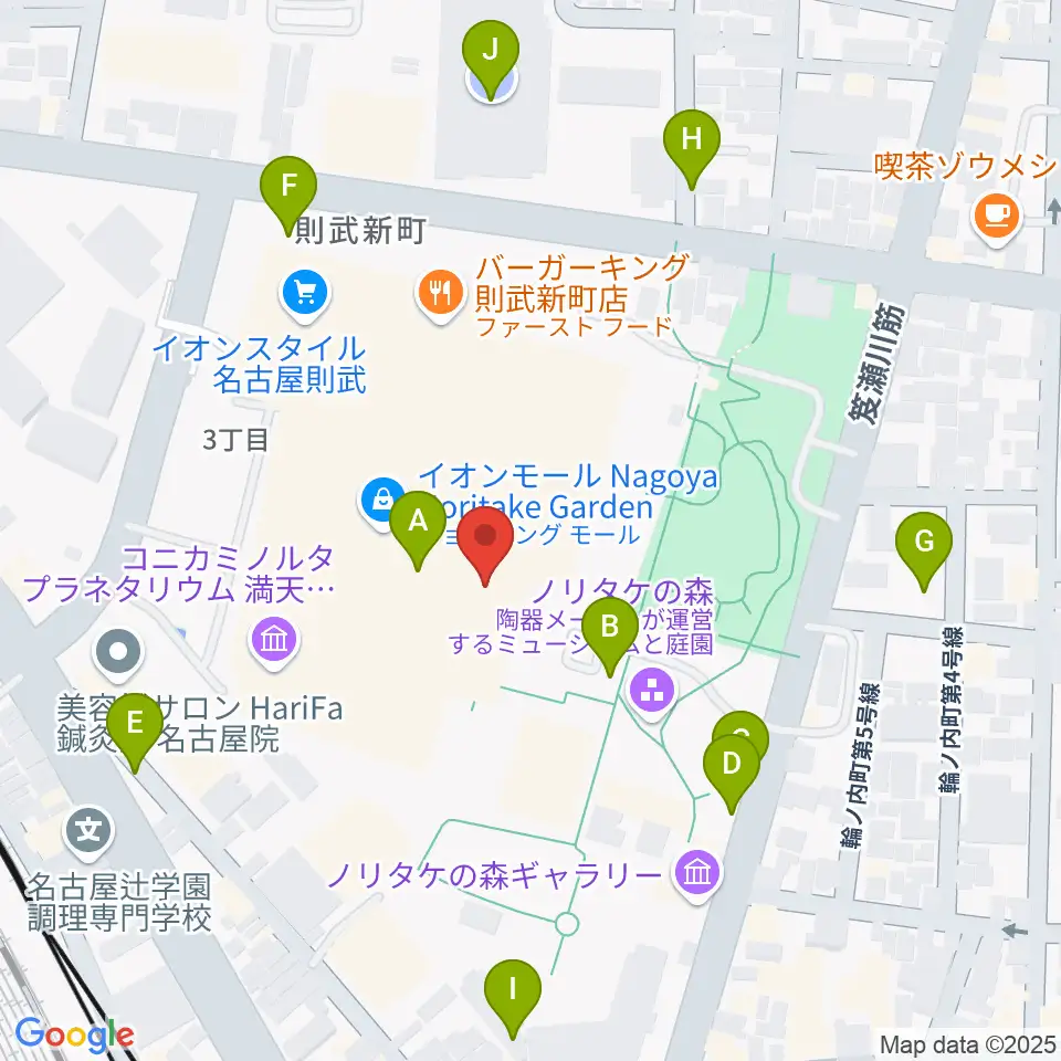 プラネタリウム満天NAGOYA周辺の駐車場・コインパーキング一覧地図