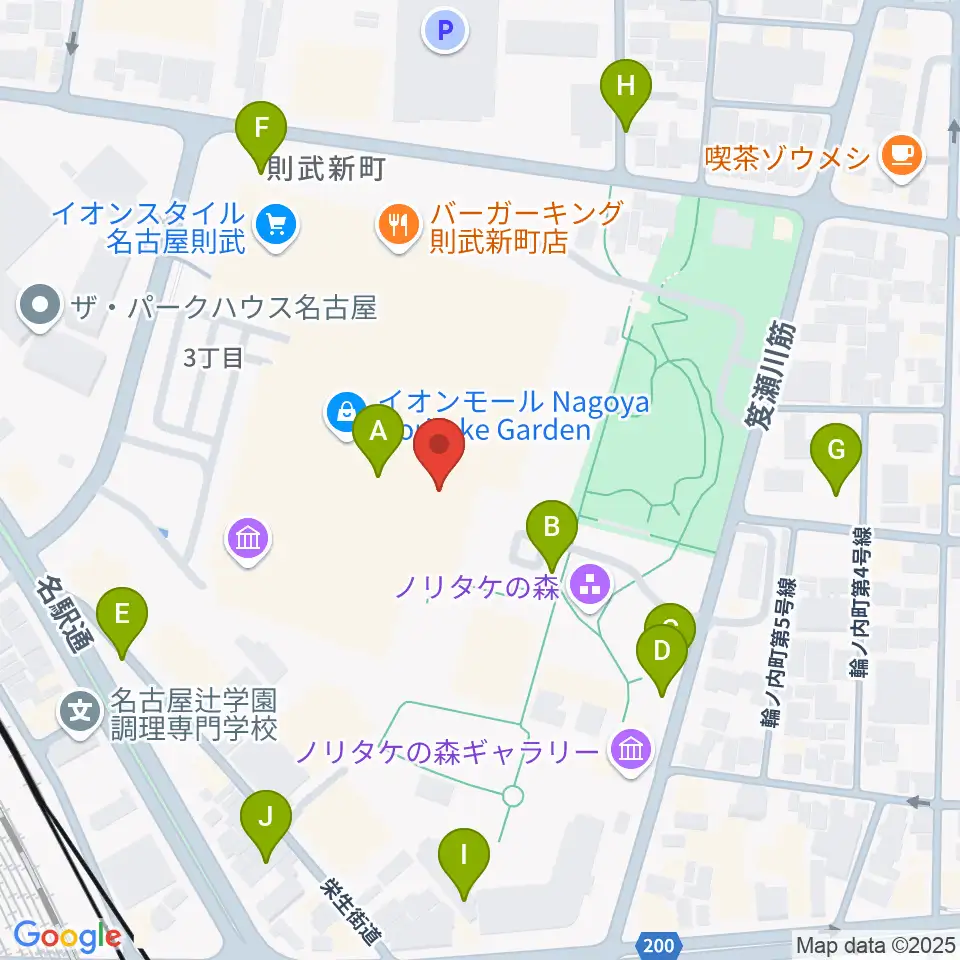 プラネタリウム満天NAGOYA周辺の駐車場・コインパーキング一覧地図