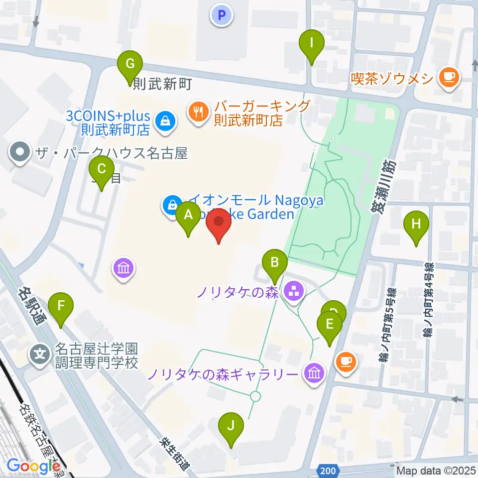 プラネタリウム満天NAGOYA周辺の駐車場・コインパーキング一覧地図