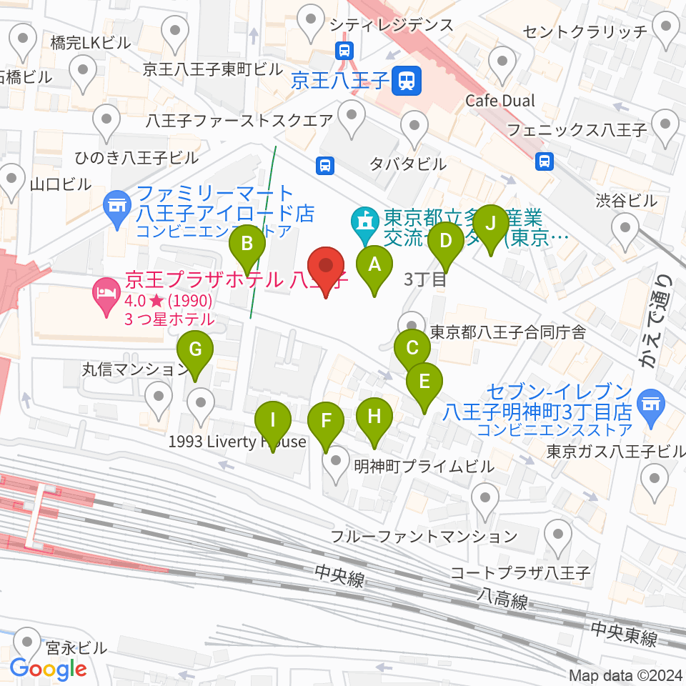 東京たま未来メッセ周辺の駐車場・コインパーキング一覧地図
