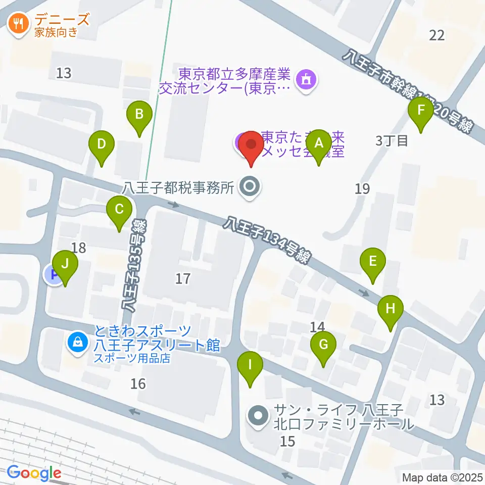 東京たま未来メッセ周辺の駐車場・コインパーキング一覧地図