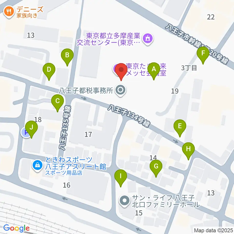 東京たま未来メッセ周辺の駐車場・コインパーキング一覧地図