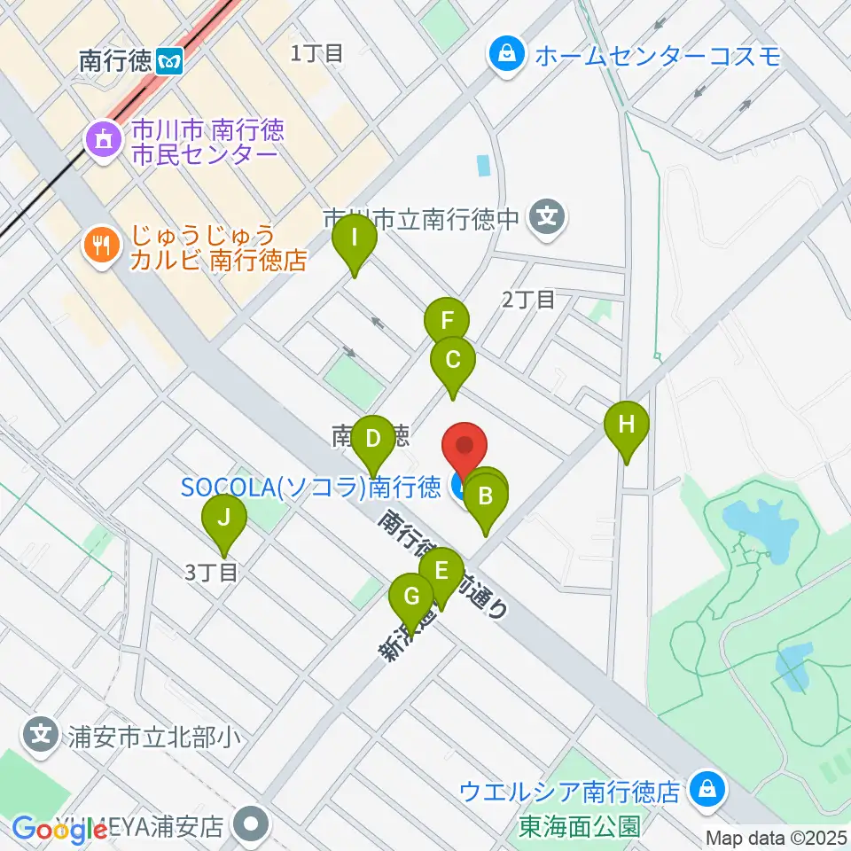 島村楽器SOCOLA 南行徳店周辺の駐車場・コインパーキング一覧地図