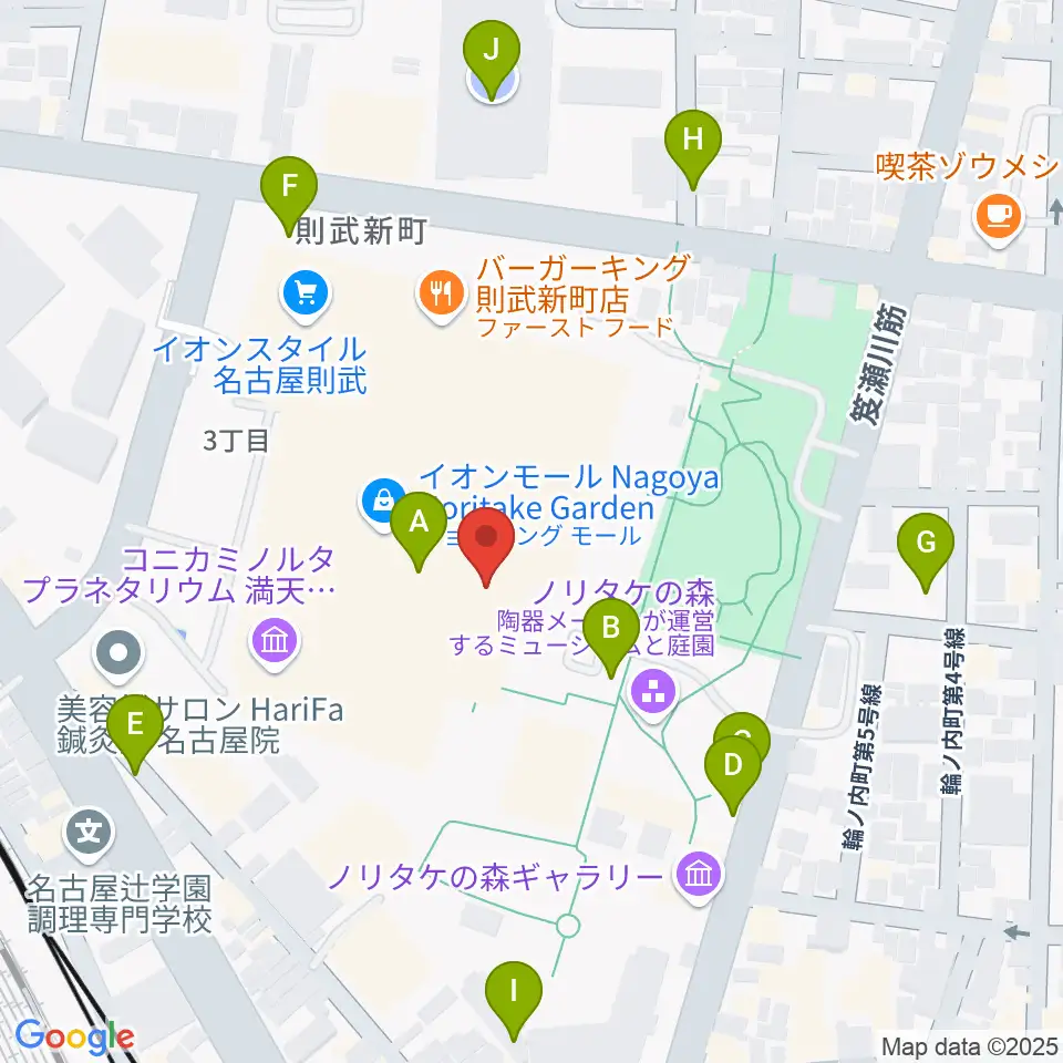 島村楽器 名古屋則武新町店周辺の駐車場・コインパーキング一覧地図