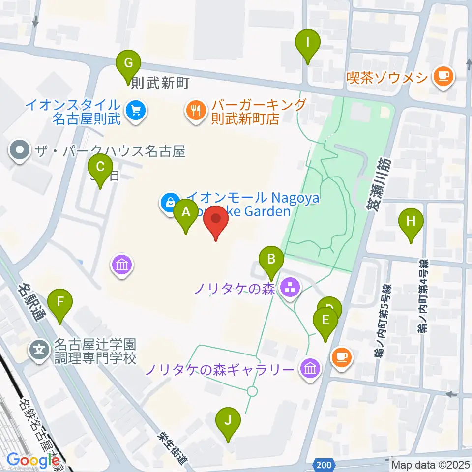 島村楽器 名古屋則武新町店周辺の駐車場・コインパーキング一覧地図