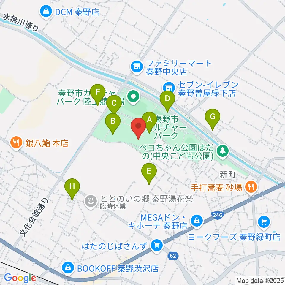 メタックス体育館はだの周辺の駐車場・コインパーキング一覧地図