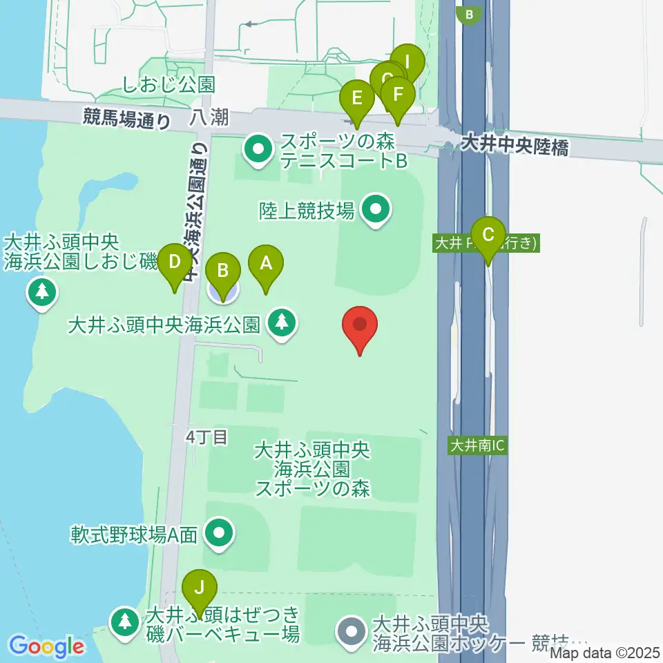 大井ホッケー競技場周辺の駐車場・コインパーキング一覧地図