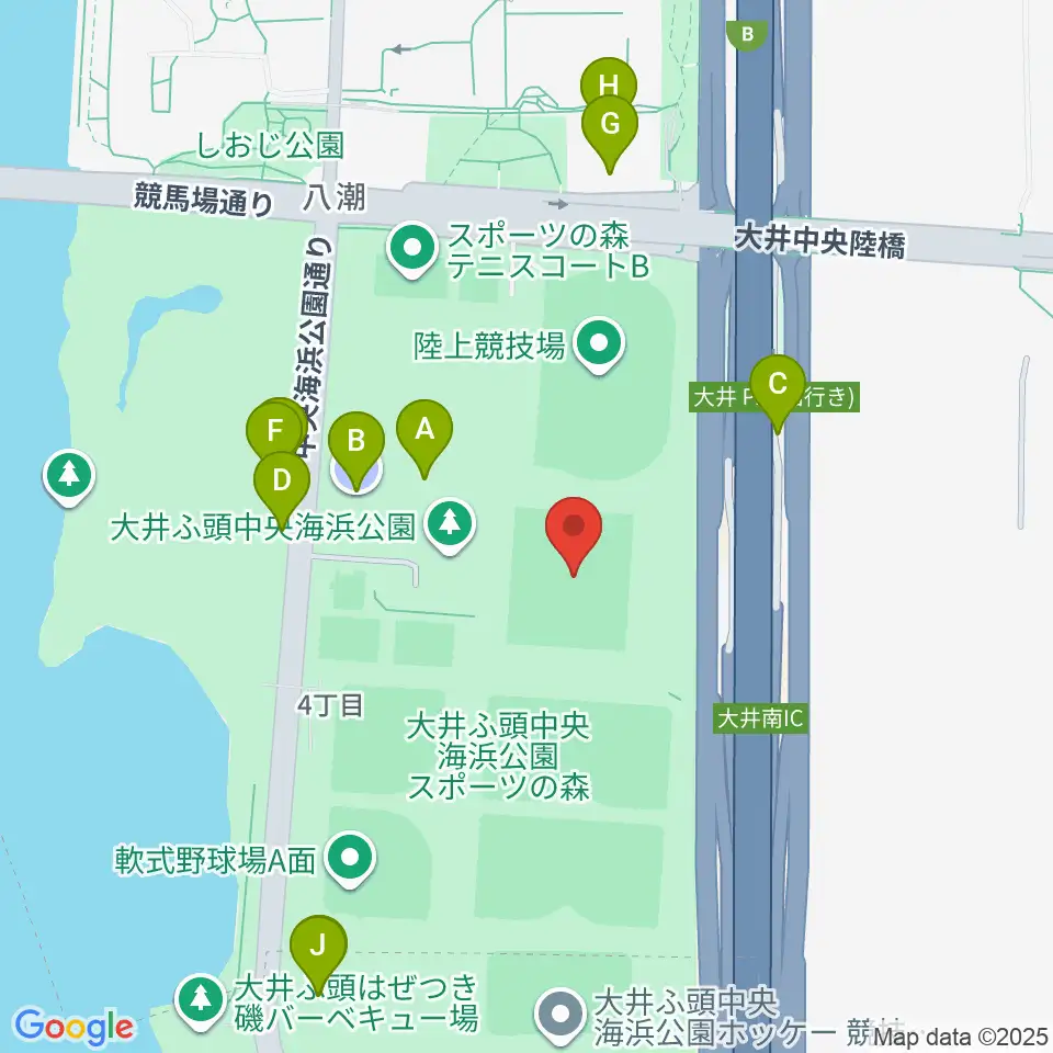 大井ホッケー競技場周辺の駐車場・コインパーキング一覧地図