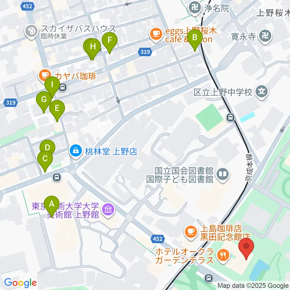 東京国立博物館・法隆寺宝物館周辺の駐車場・コインパーキング一覧地図