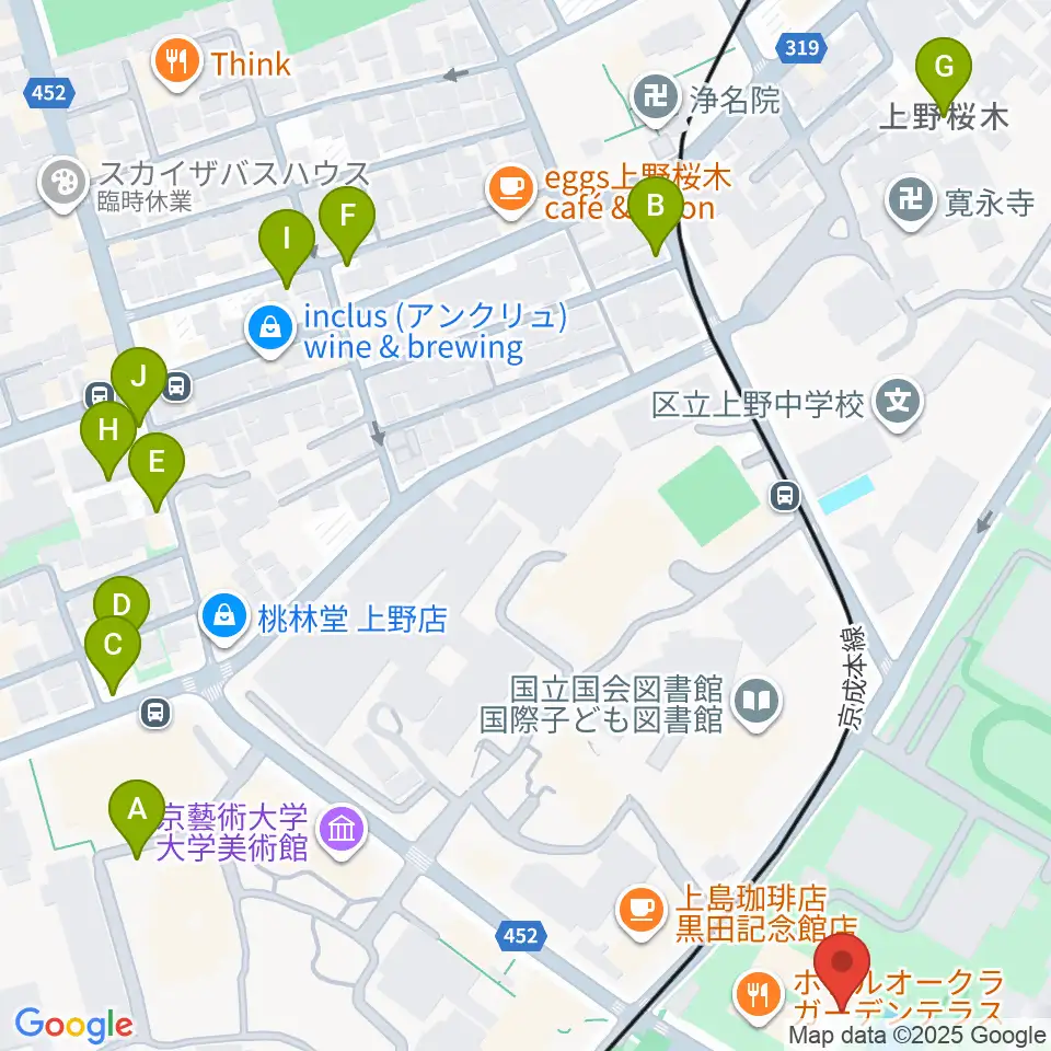 東京国立博物館・法隆寺宝物館周辺の駐車場・コインパーキング一覧地図