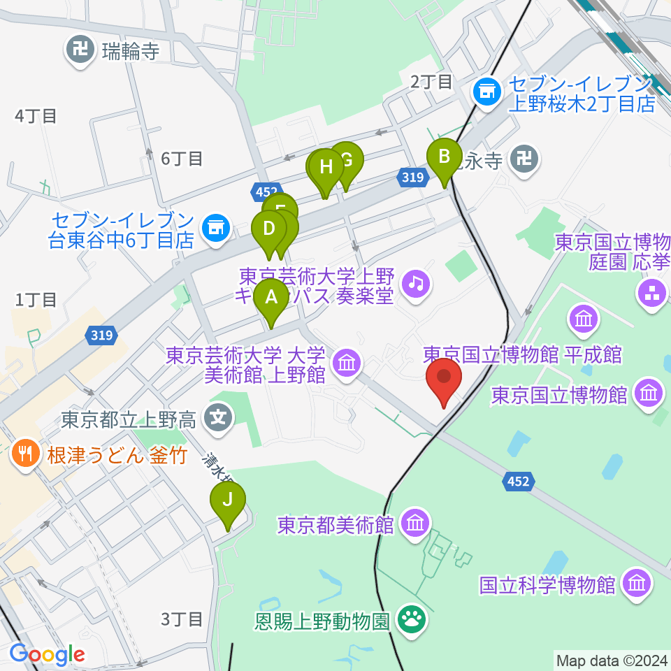 黒田記念館周辺の駐車場・コインパーキング一覧地図