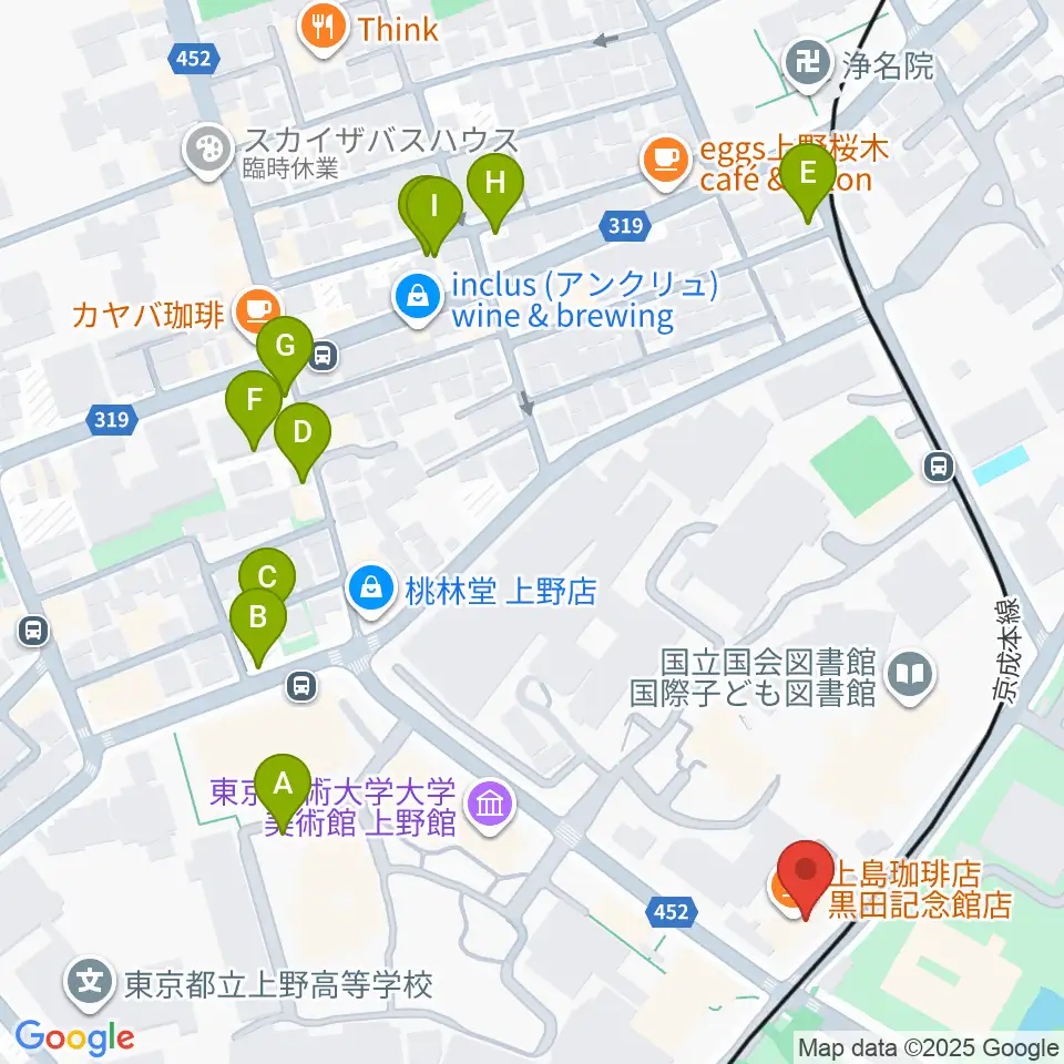 黒田記念館周辺の駐車場・コインパーキング一覧地図