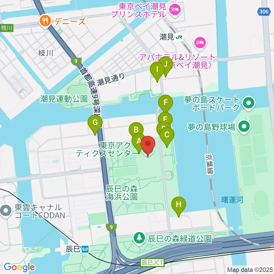 東京アクアティクスセンター周辺の駐車場・コインパーキング一覧地図
