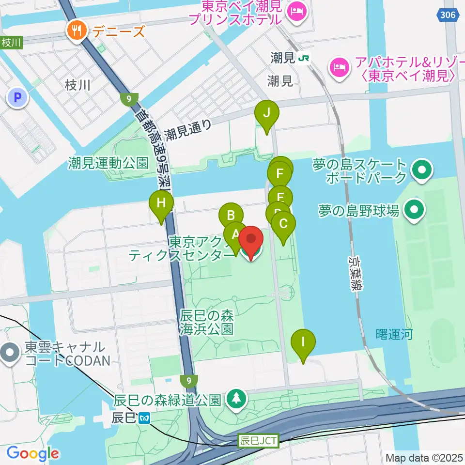 東京アクアティクスセンター周辺の駐車場・コインパーキング一覧地図