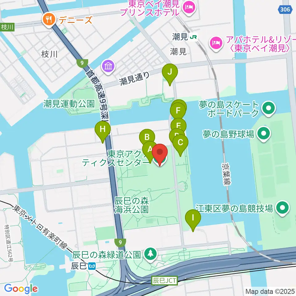 東京アクアティクスセンター周辺の駐車場・コインパーキング一覧地図