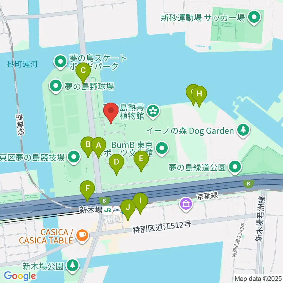 都立第五福竜丸展示館周辺の駐車場・コインパーキング一覧地図