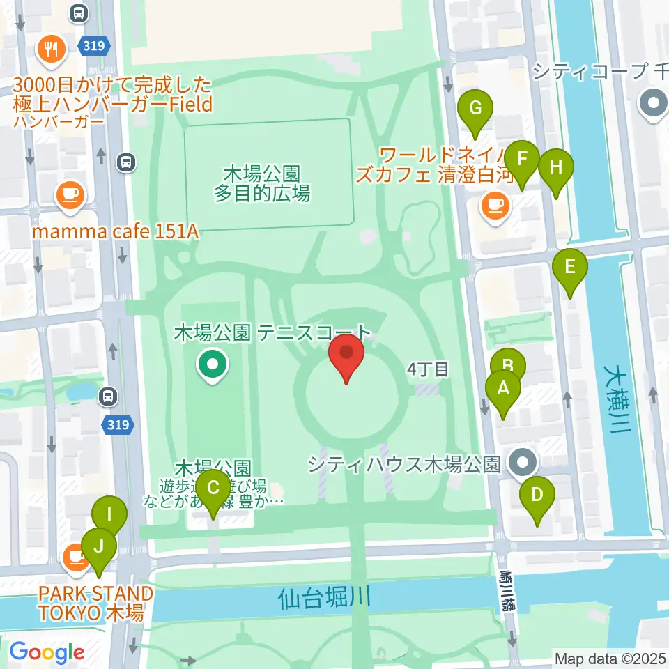 木場公園イベント広場 野外ステージ周辺の駐車場・コインパーキング一覧地図