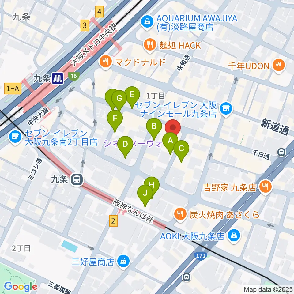 シネ・ヌーヴォ周辺の駐車場・コインパーキング一覧地図
